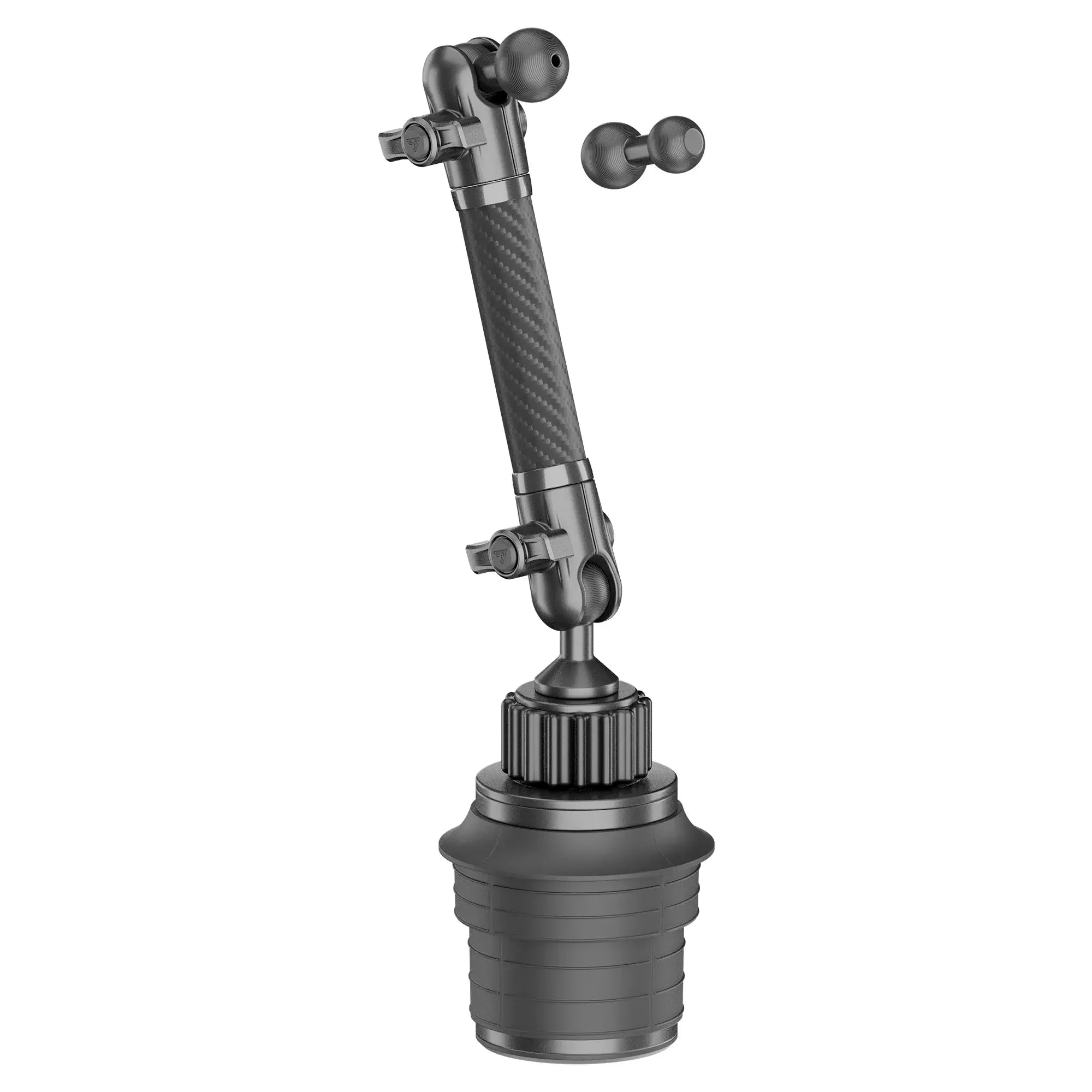 Adjustable vehicle accessory mount with carbon fiber arm for overlanding and off-road gear