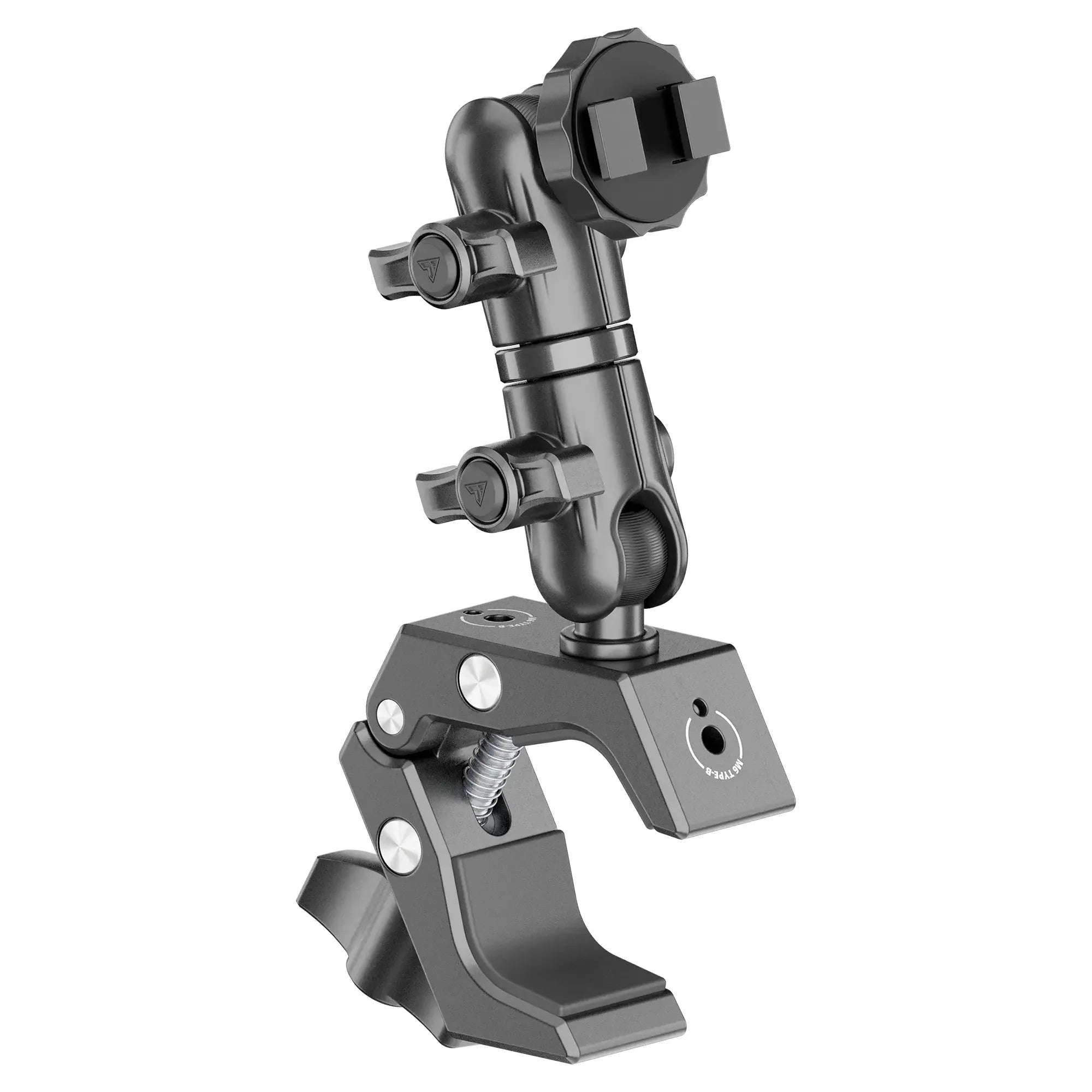 Heavy-duty adjustable mounting clamp bracket for off-road adventure gear and vehicle accessories