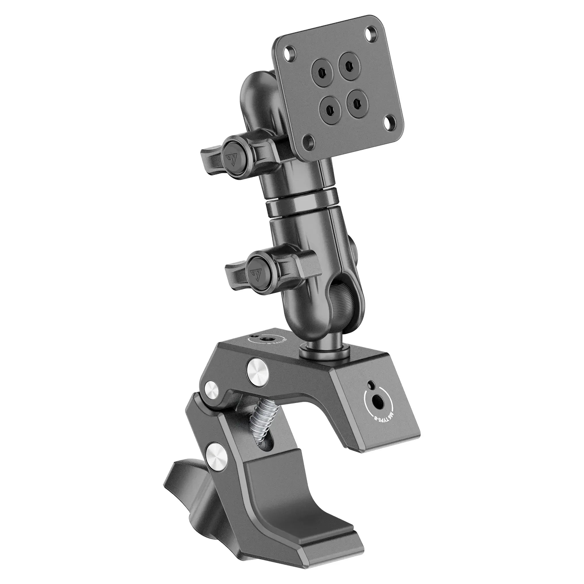 Heavy-duty adjustable metal mounting clamp for overlanding and off-road vehicle gear