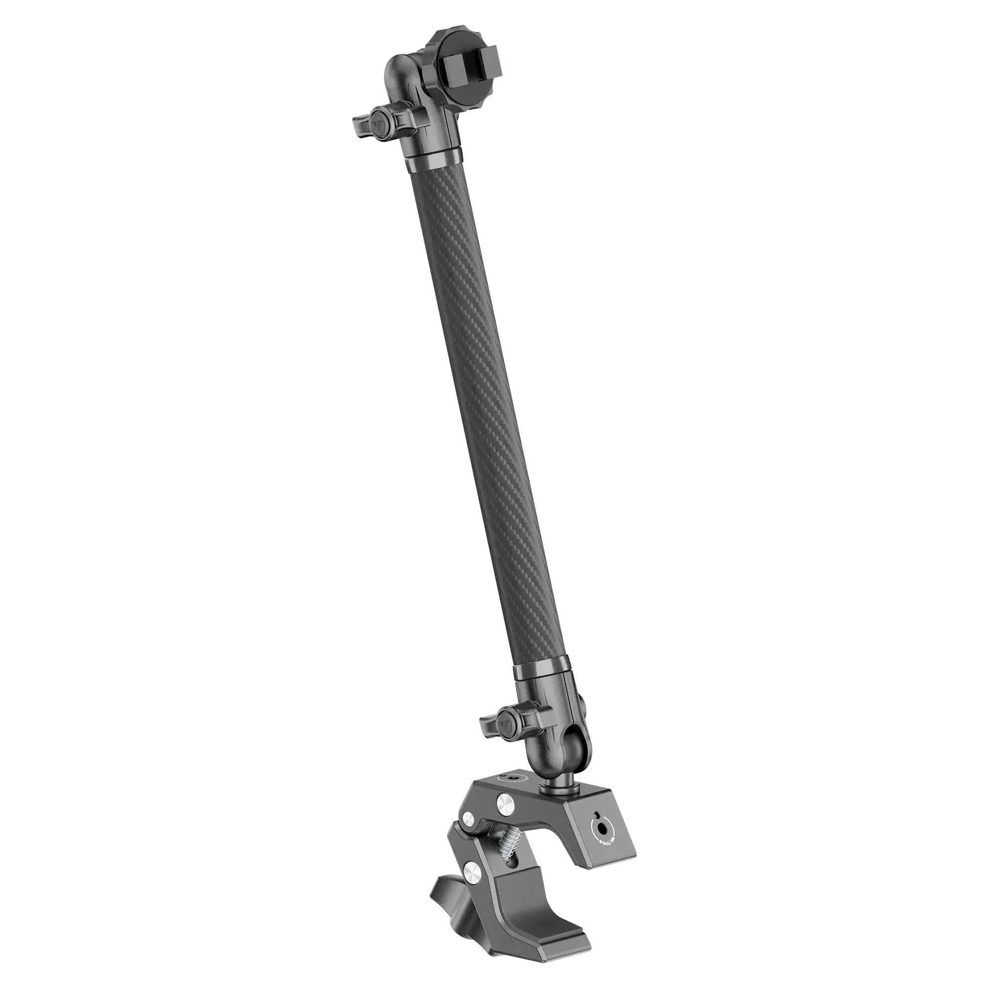 Adjustable carbon fiber tent pole with metal clamp for overlanding vehicle gear