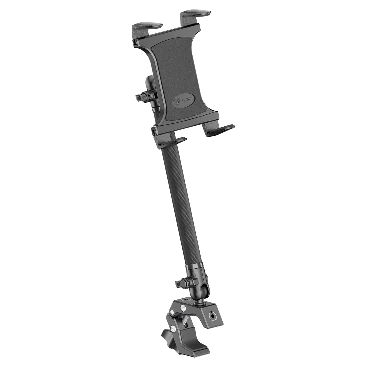 Tackform composite tablet holder with grab handle bar clamp for universal fit