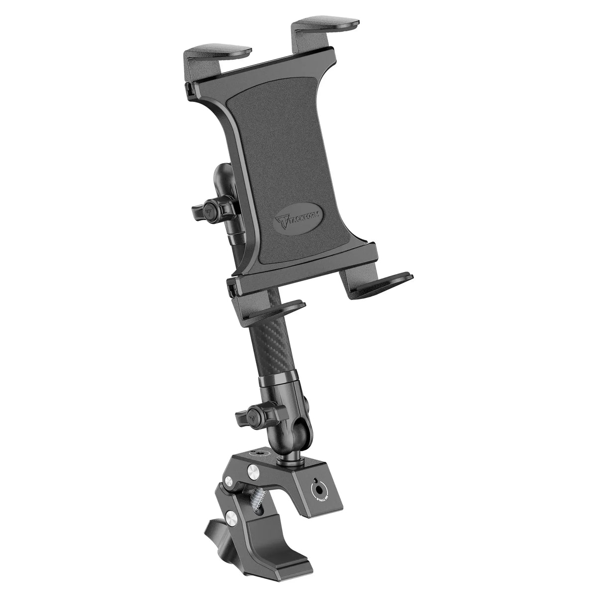 Tackform composite tablet holder with grab handle bar clamp for universal fit