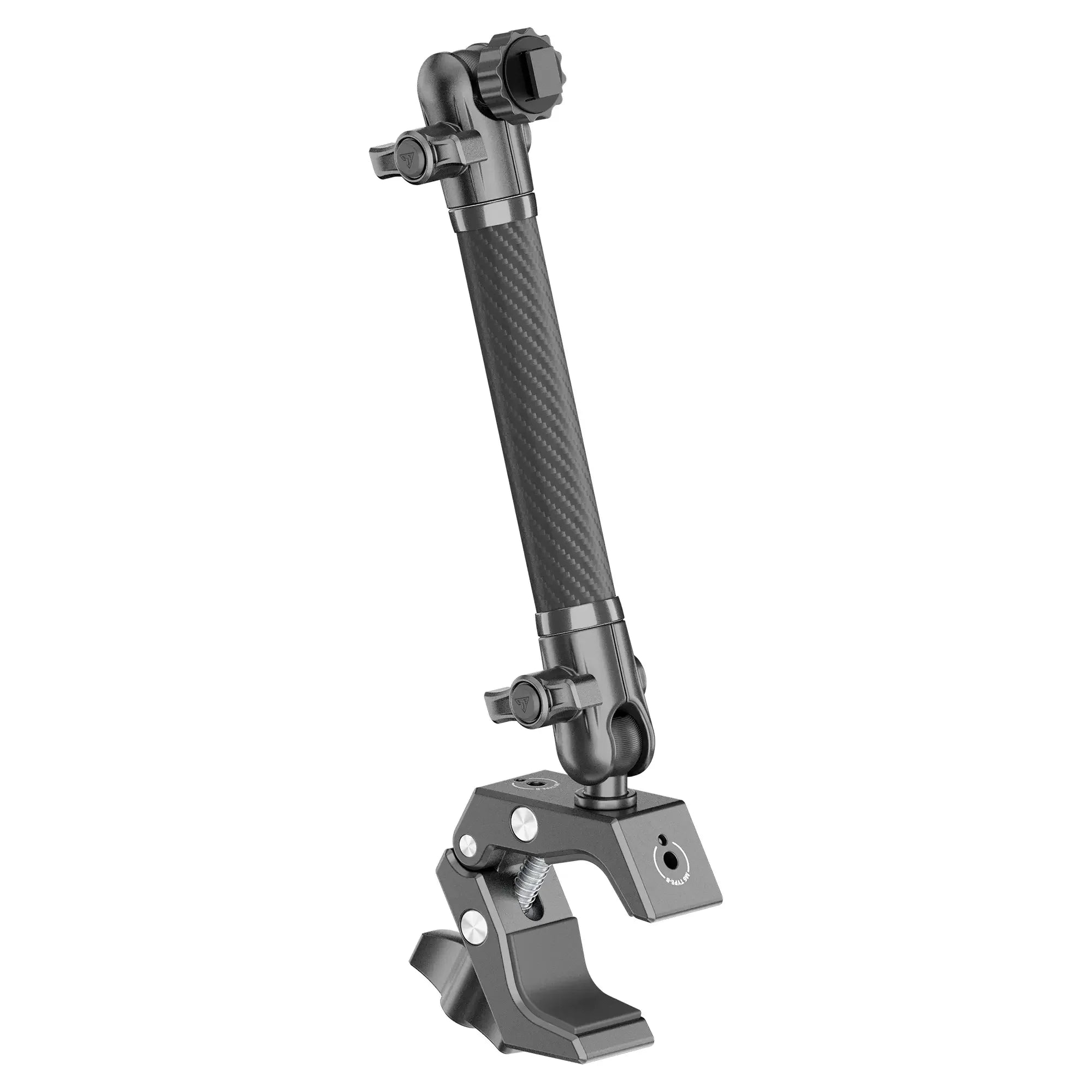 Adjustable carbon fiber mounting clamp arm for overlanding and vehicle accessories