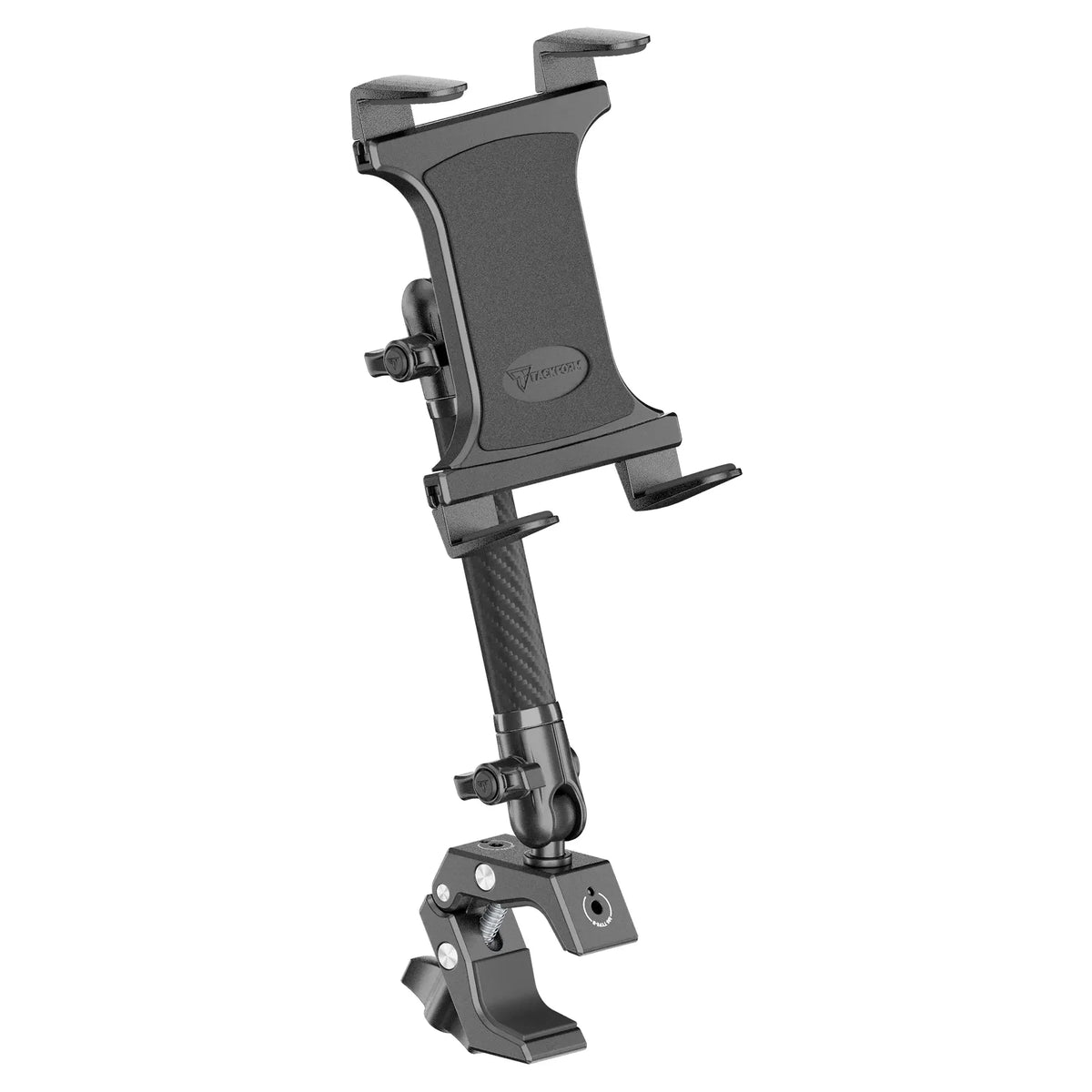 Tackform composite tablet holder with grab handle bar clamp for universal fit