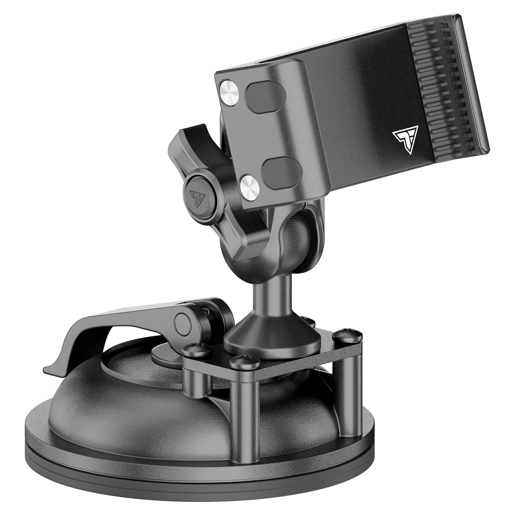 Heavy-duty black metal suction cup mount for overlanding vehicle accessories