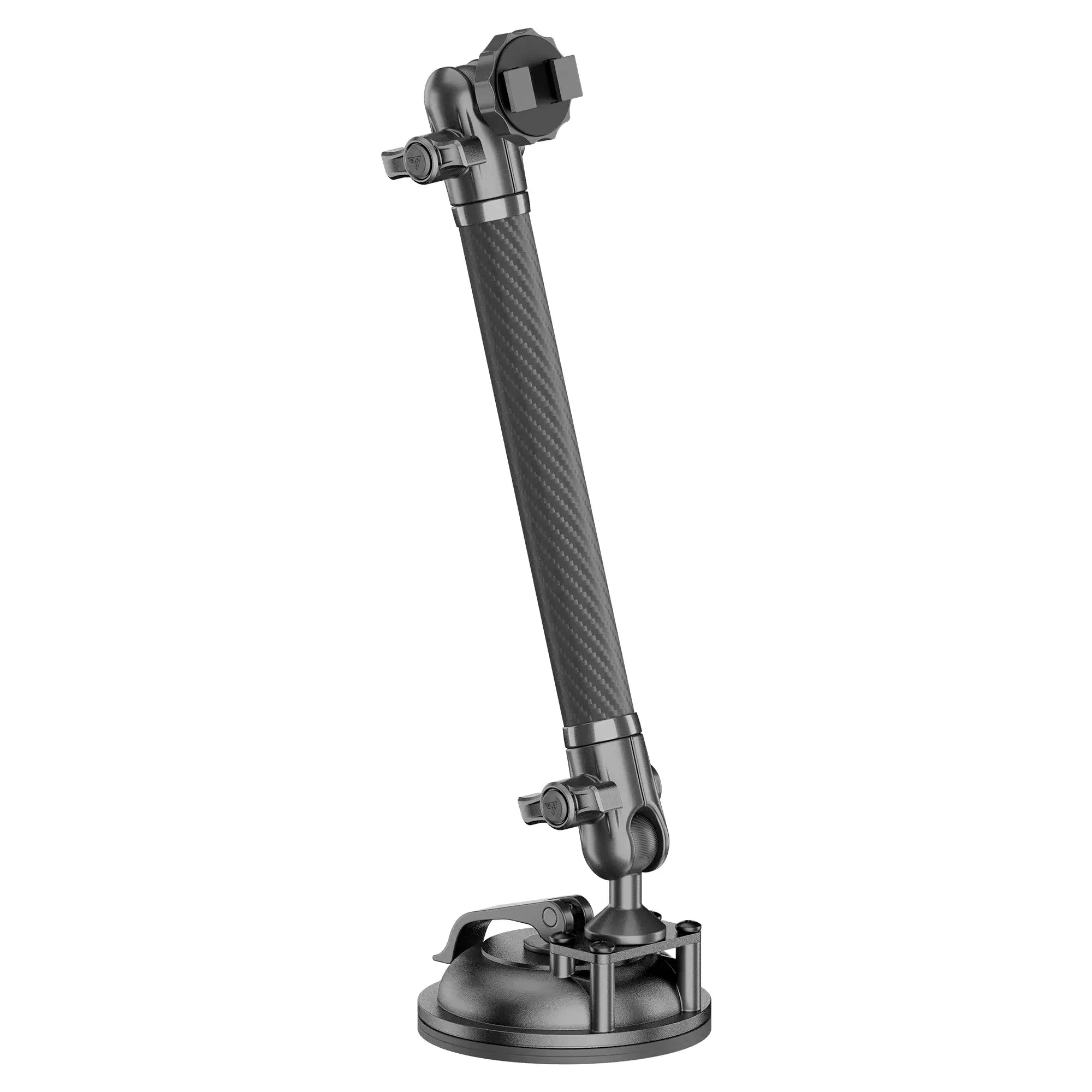 Heavy-duty adjustable suction mount with carbon fiber arm for vehicle accessories