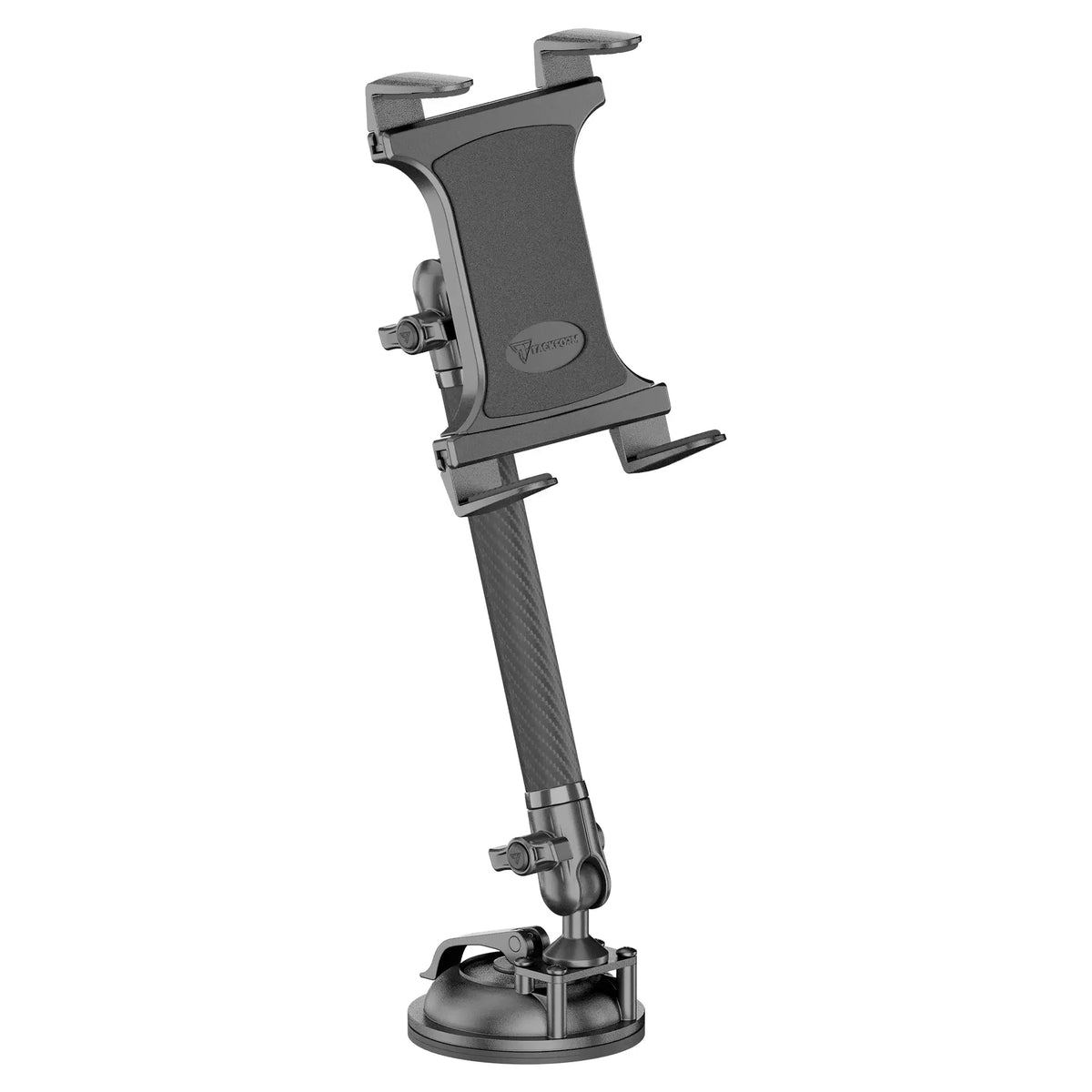 Tackform composite tablet holder with windshield suction cup for universal fit