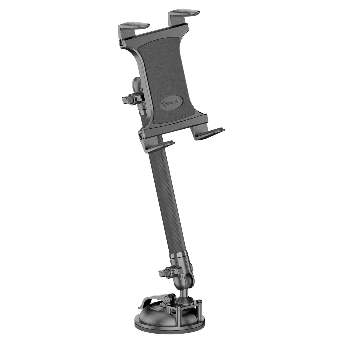 Tackform composite tablet holder with windshield suction cup for universal fit