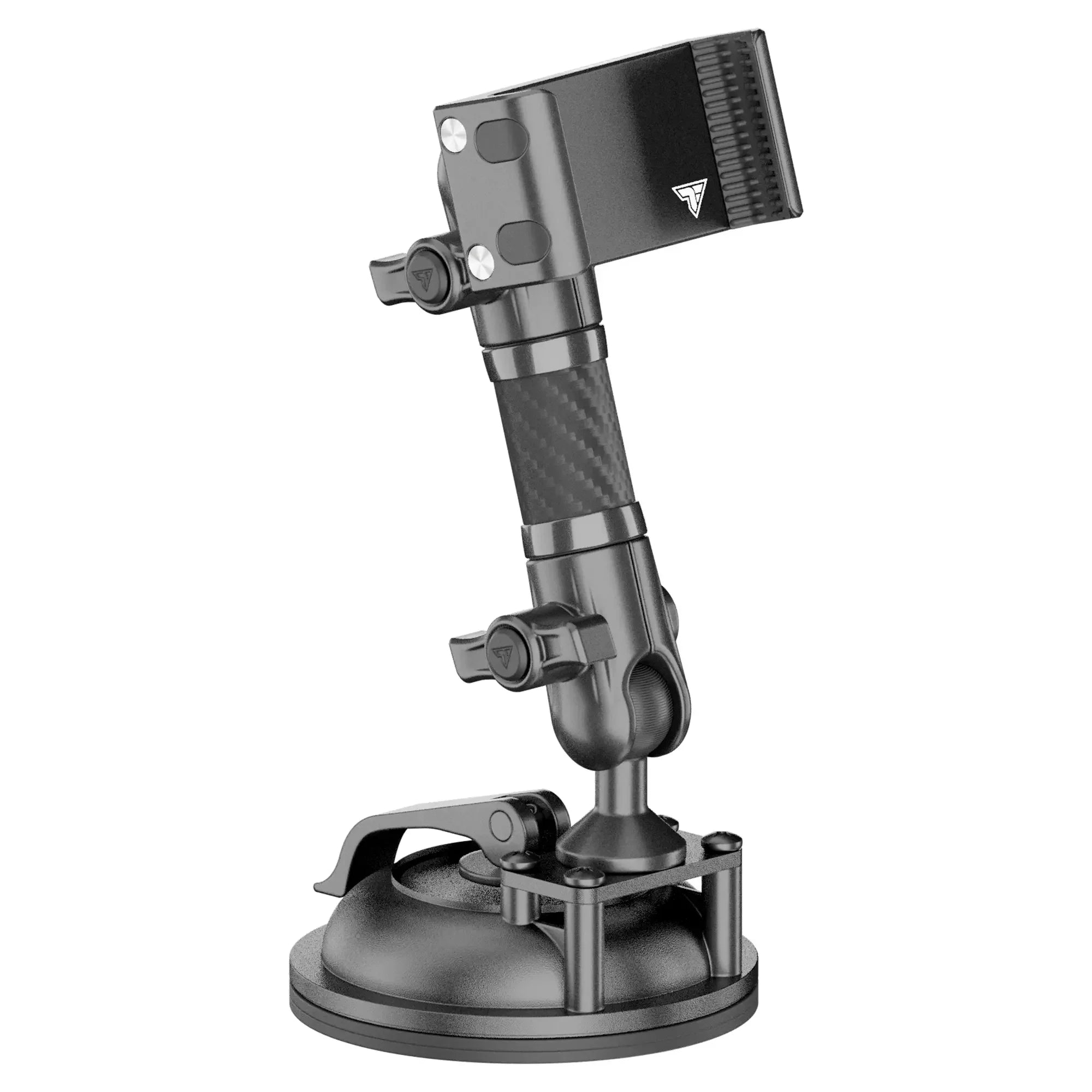Heavy-duty vehicle mount with adjustable carbon fiber arm and strong suction base