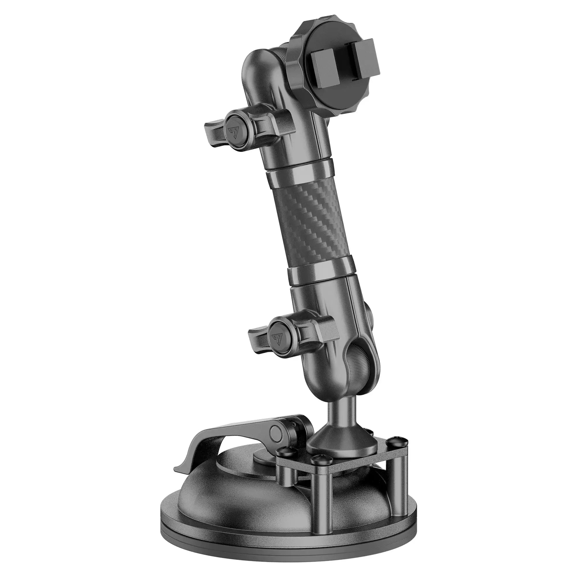 Heavy-duty adjustable suction cup mount with carbon fiber arm for vehicle accessories