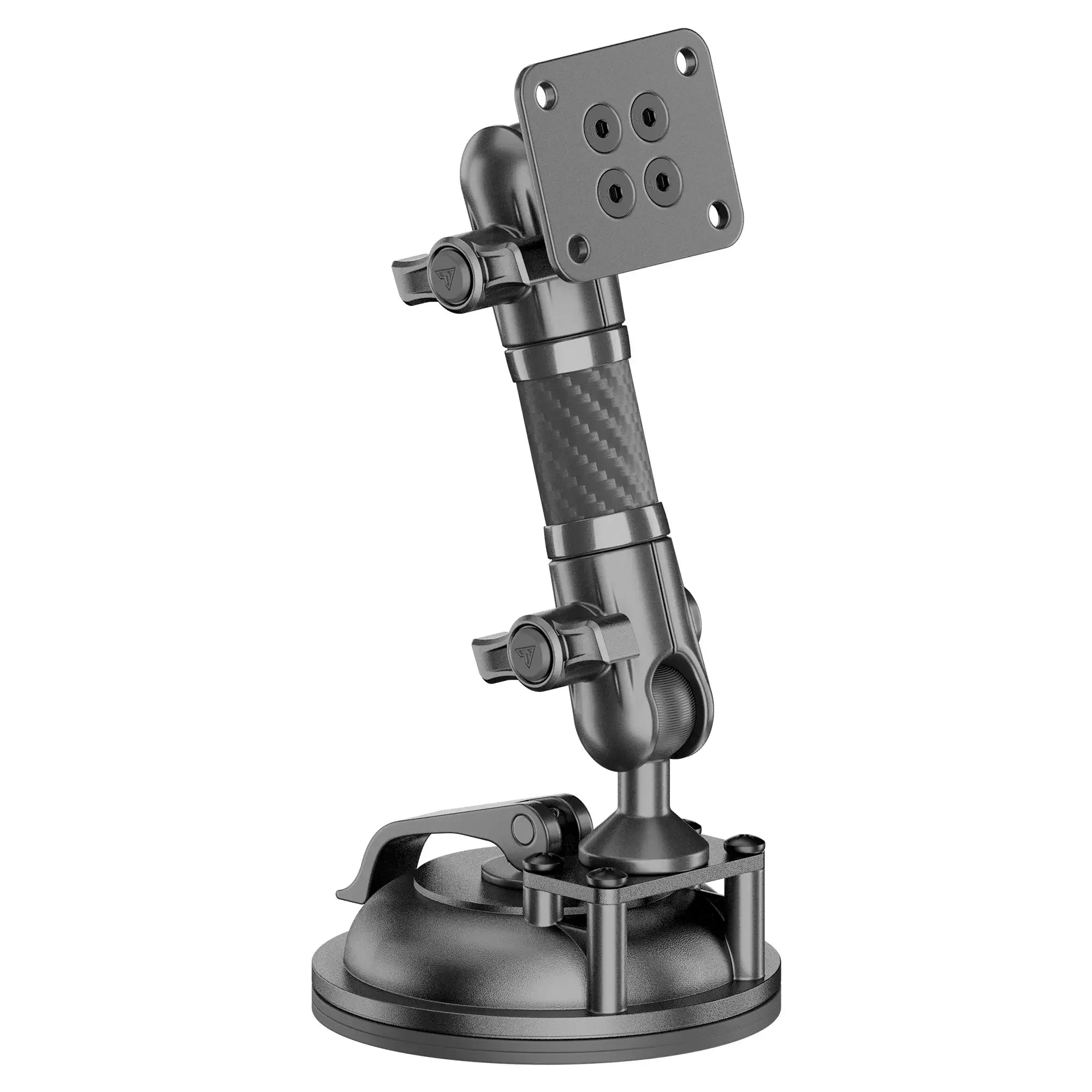 Suction cup adjustable mounting arm with carbon fiber texture for vehicle gear