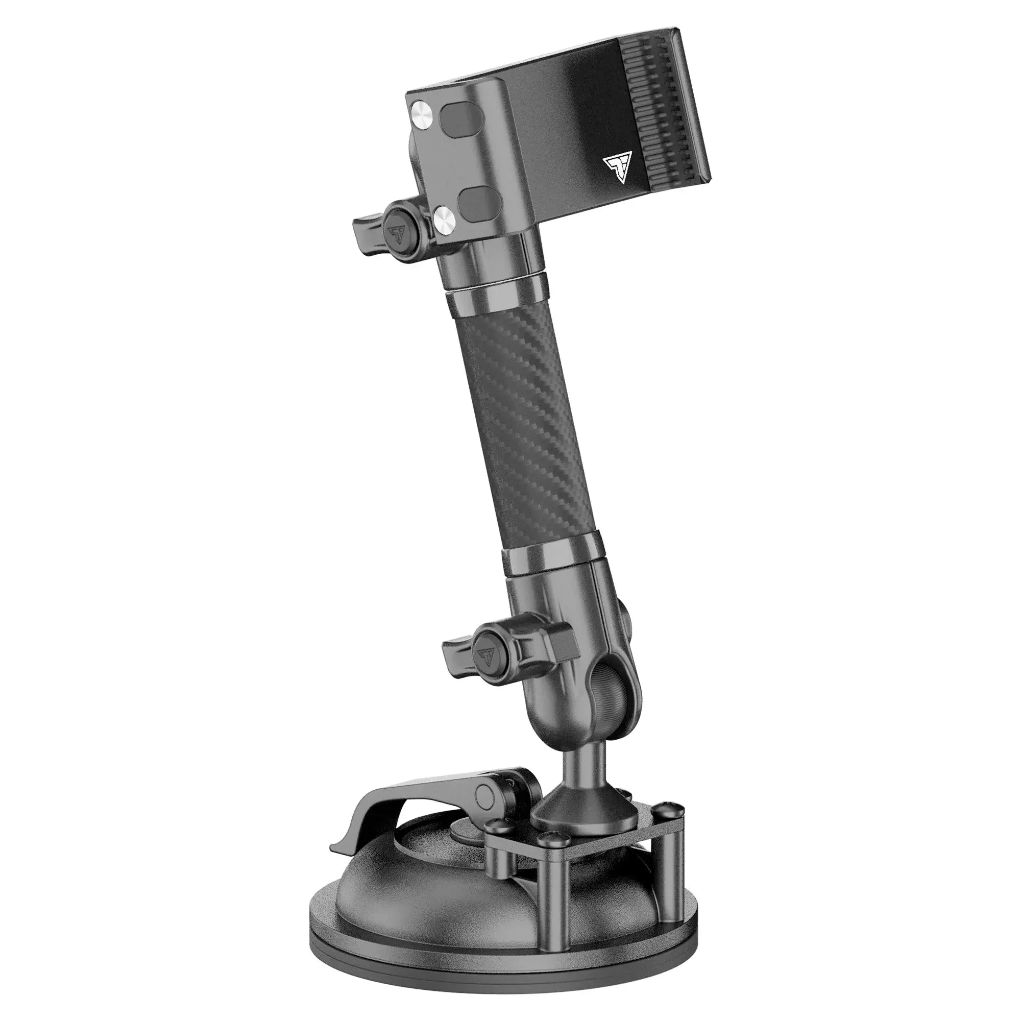 Heavy-duty vehicle suction mount with adjustable carbon fiber arm for overland accessories