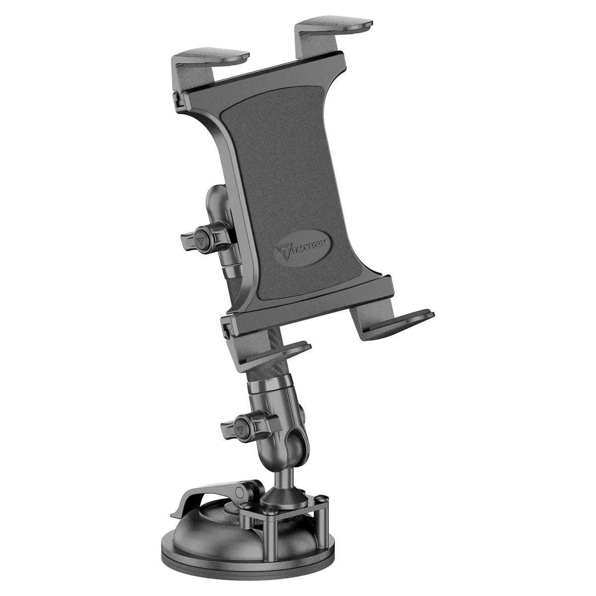 Tackform composite tablet holder with windshield suction cup for universal fit