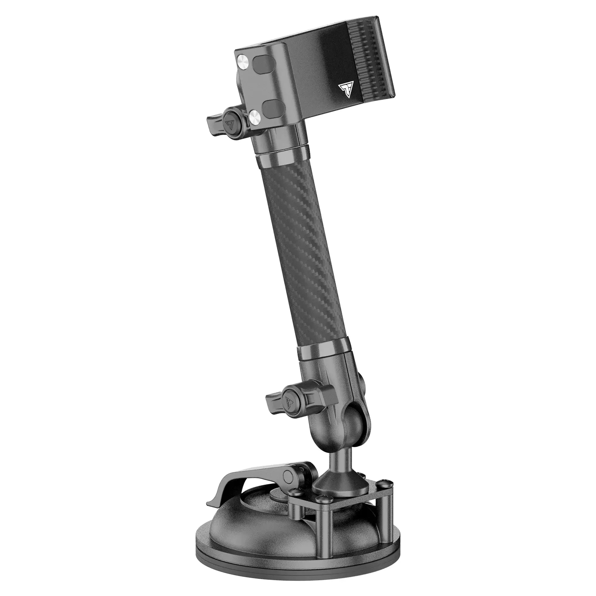 Heavy-duty vehicle suction mount with adjustable carbon fiber arm for off-road accessories