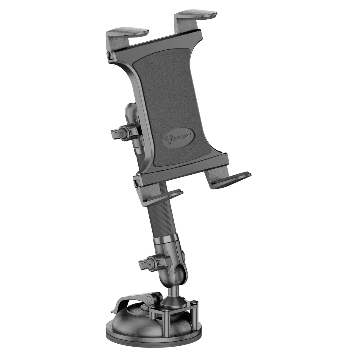 Tackform composite tablet holder with windshield suction cup for universal fit