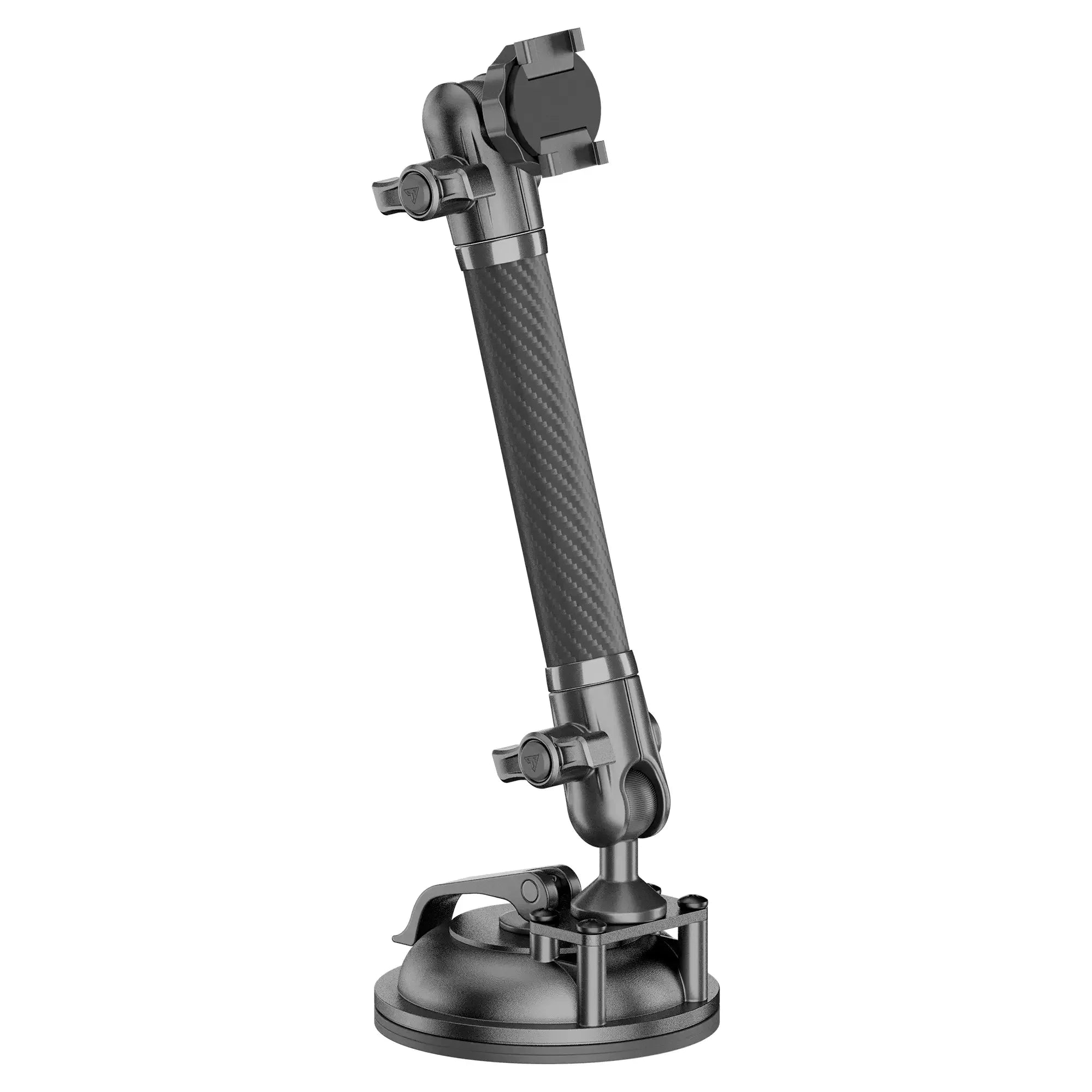 Heavy-duty adjustable suction mount arm for overlanding and off-road vehicle accessories