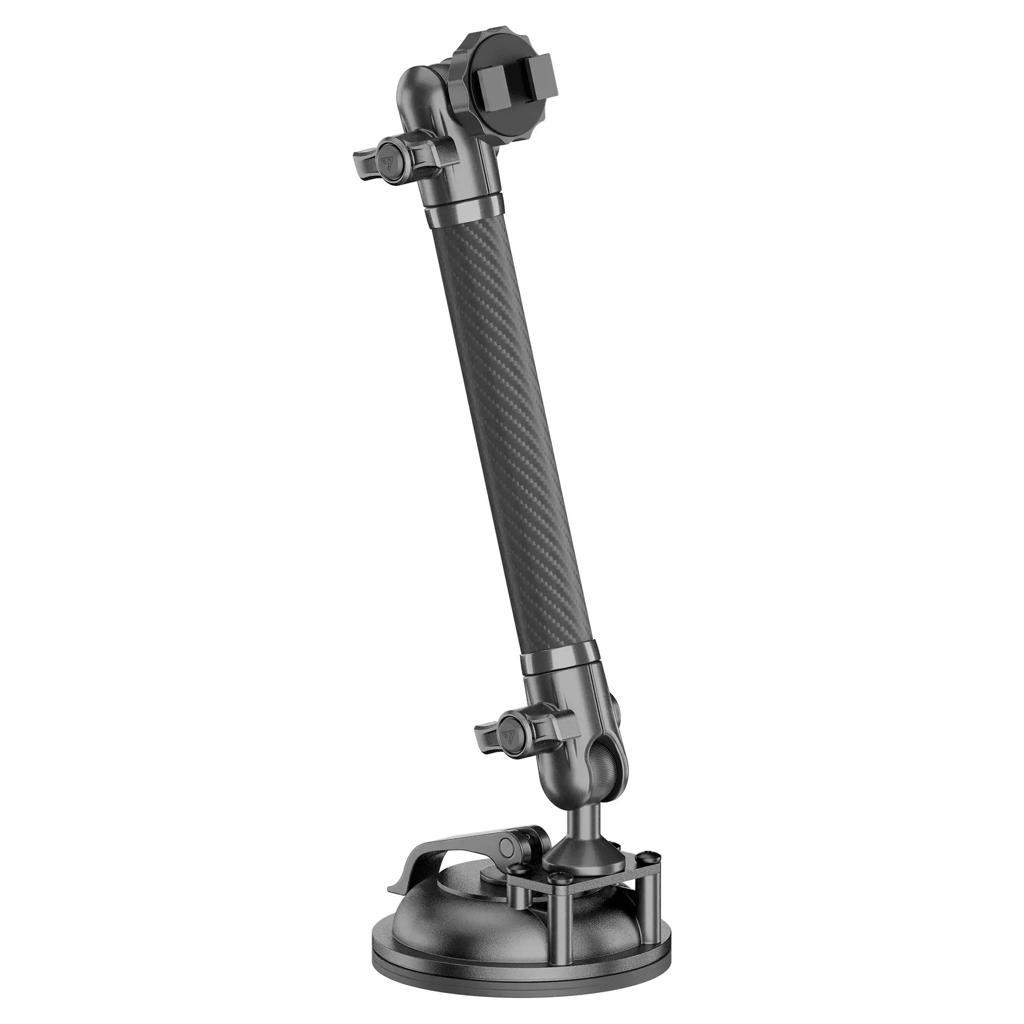 Adjustable carbon fiber suction cup mount for overlanding and off-road vehicle accessories