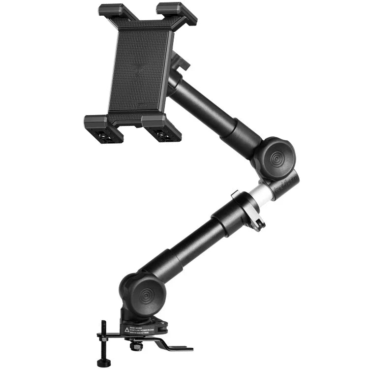 Tackform heavy duty seat rail floor bolt mount with 24 inch arm and SLATE tablet holder, universal fit