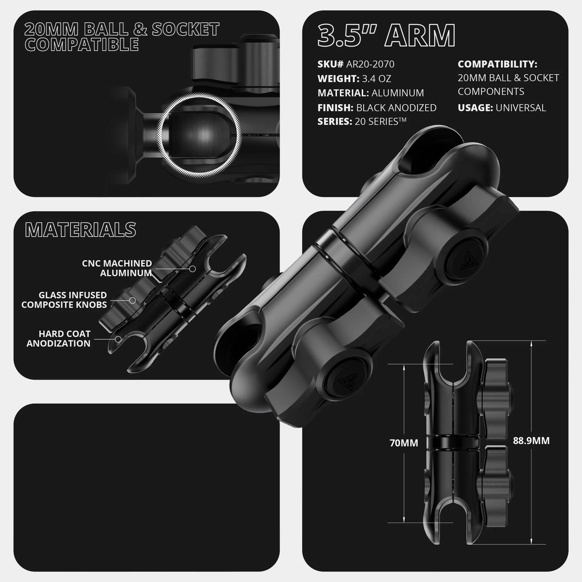Tackform long reach dropdown extension kit for 20mm arms, universal fit