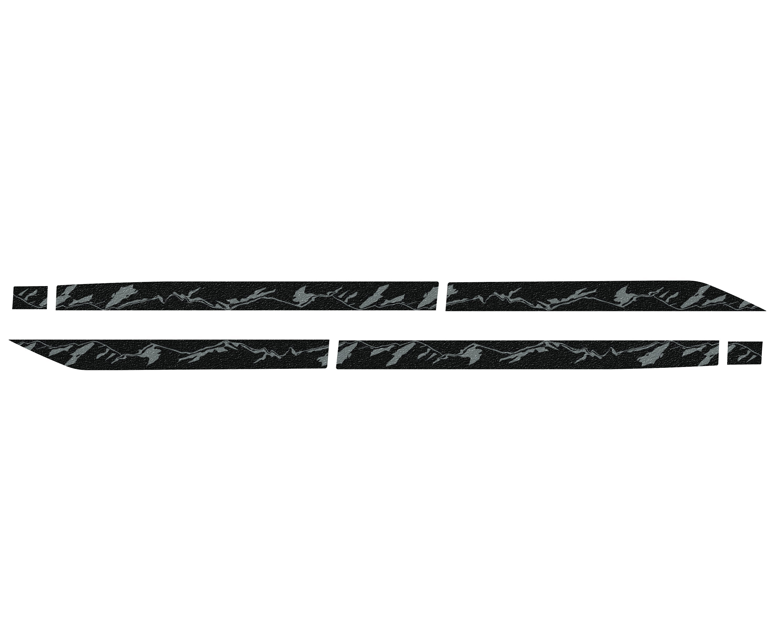 Rocker Panels Accent Trim Fits 2022-2022 Ford Maverick Black w/Mountain Logo(Gray)