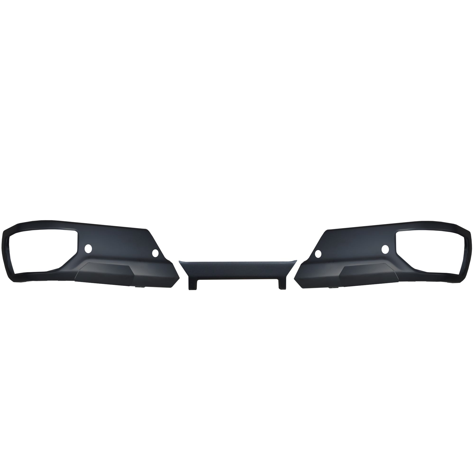 Matte Black Rear Bumper Covers for the 2019-2024 silverado and GMC sierra with with parking sensors but no exhaust cut outs - chrome delete kit