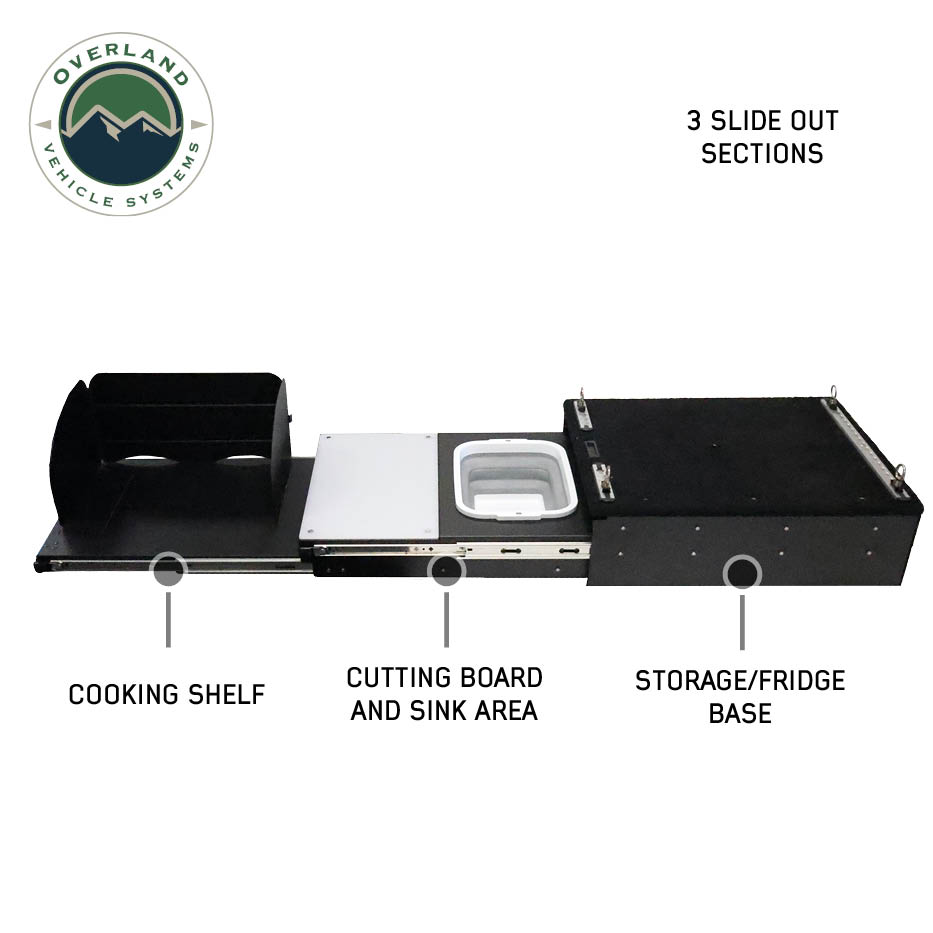 Overland Vehicle Systems Mid-Size Cargo Box Kitchen with slide-out sink and cooking shelf - view 3