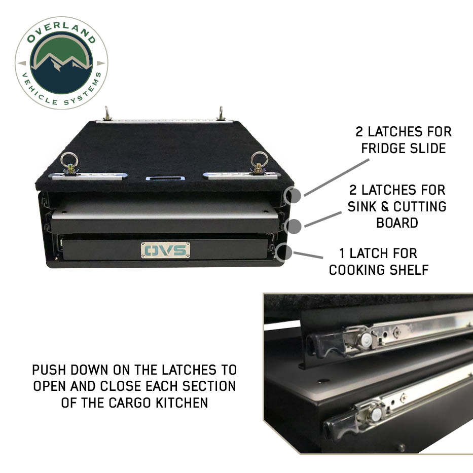 Overland Vehicle Systems Mid-Size Cargo Box Kitchen with slide-out sink and cooking shelf - view 7