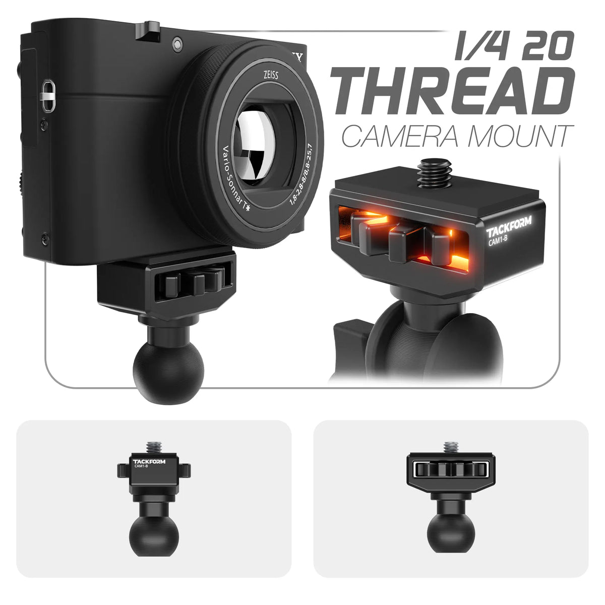Tackform 20mm ball camera holder for universal fit
