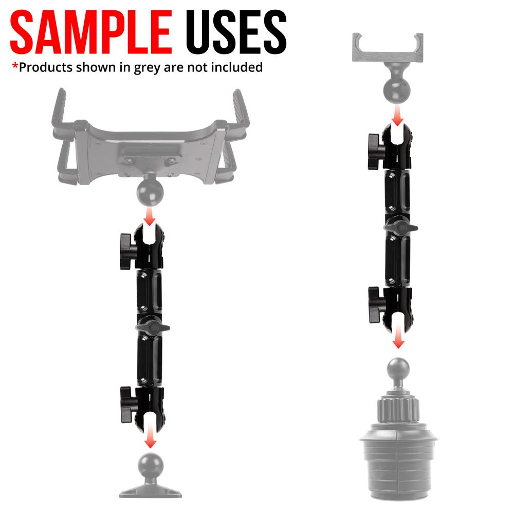 Tackform 7.5 inch arm with dual B-sized sockets for universal fit