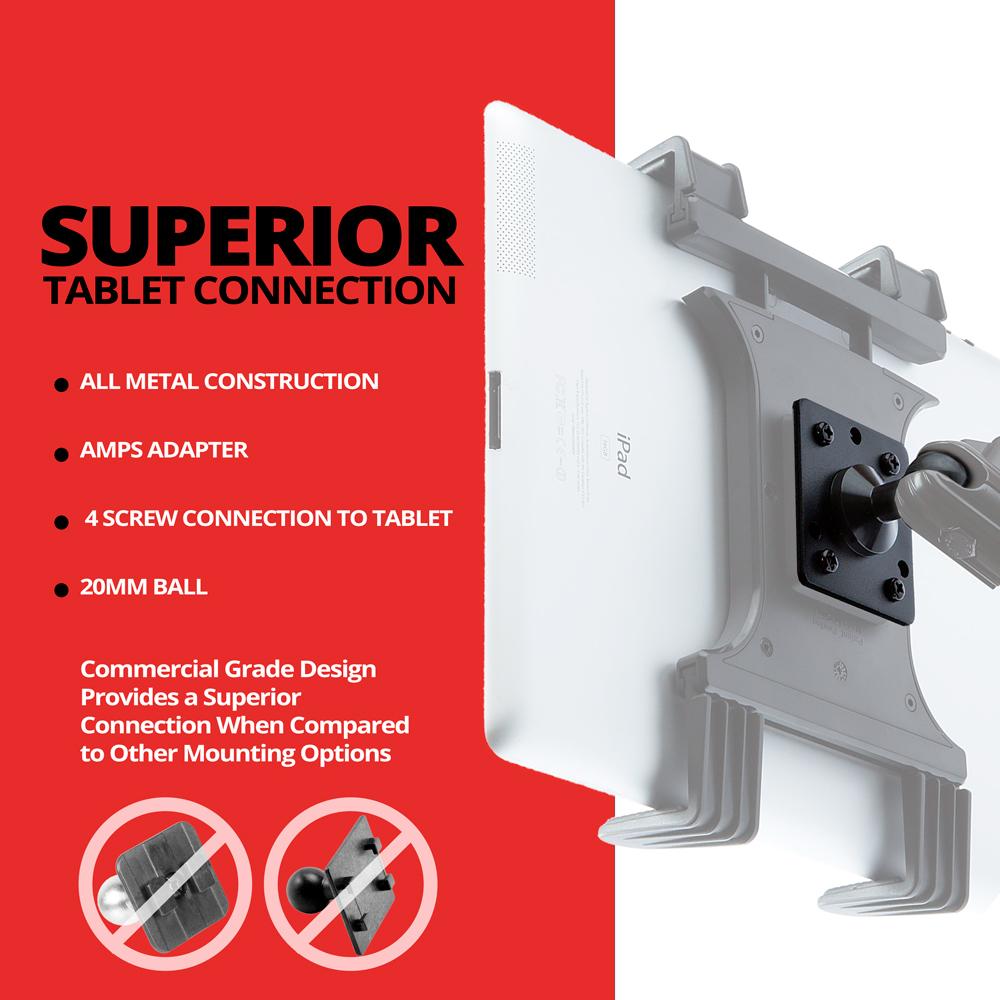 Tackform suction cup tablet holder with 12.5 inch arm for universal fit