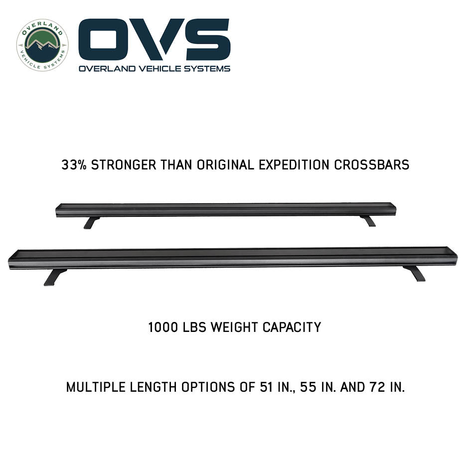 Overland Vehicle Systems Pro Crossbars with end caps and brackets - view 2