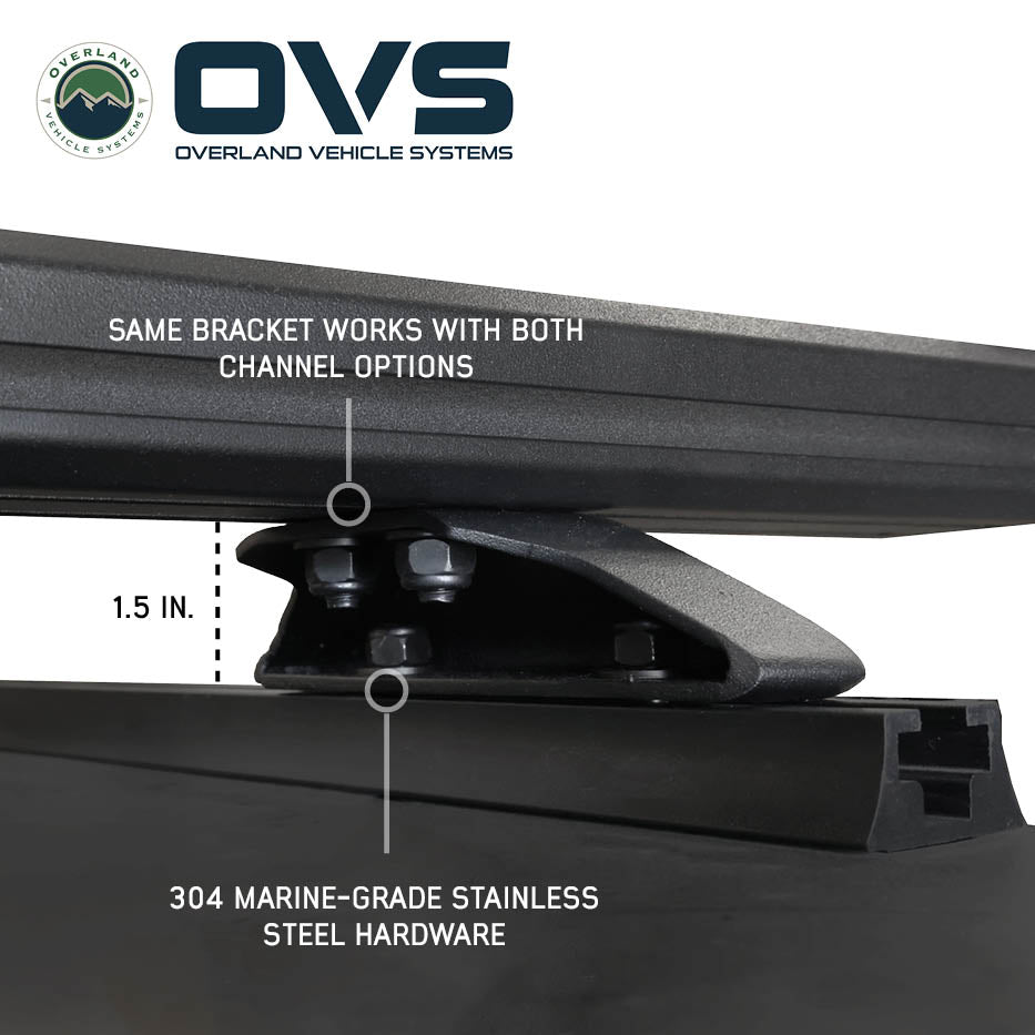 Overland Vehicle Systems Pro Crossbars with end caps and brackets - view 4