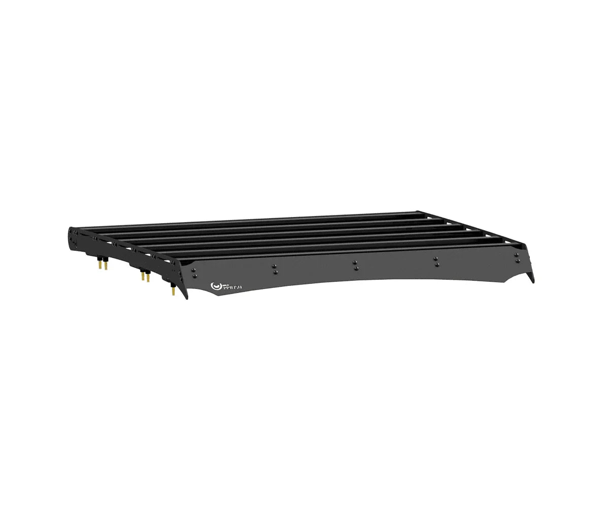 Nissan Frontier Prinsu roof rack black metal side view, overlanding accessory