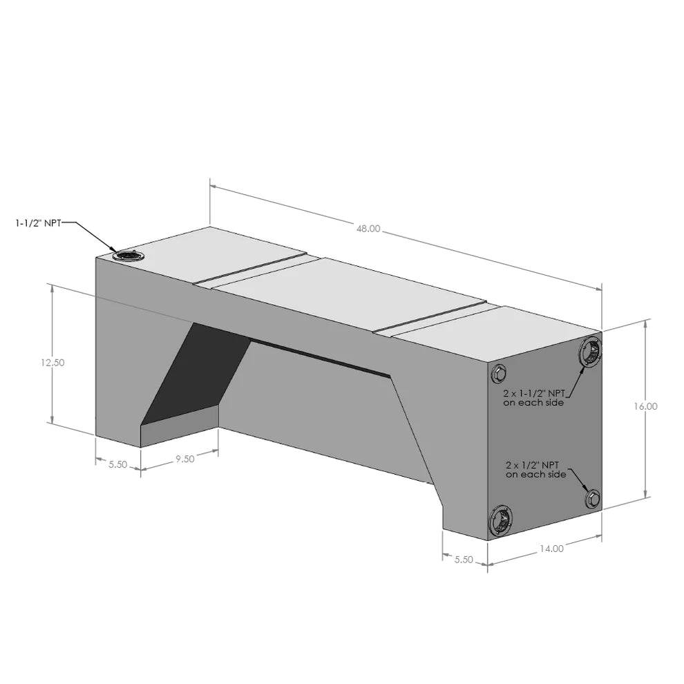 24 Gallon Wheel Well Water Tank (Both Sides)