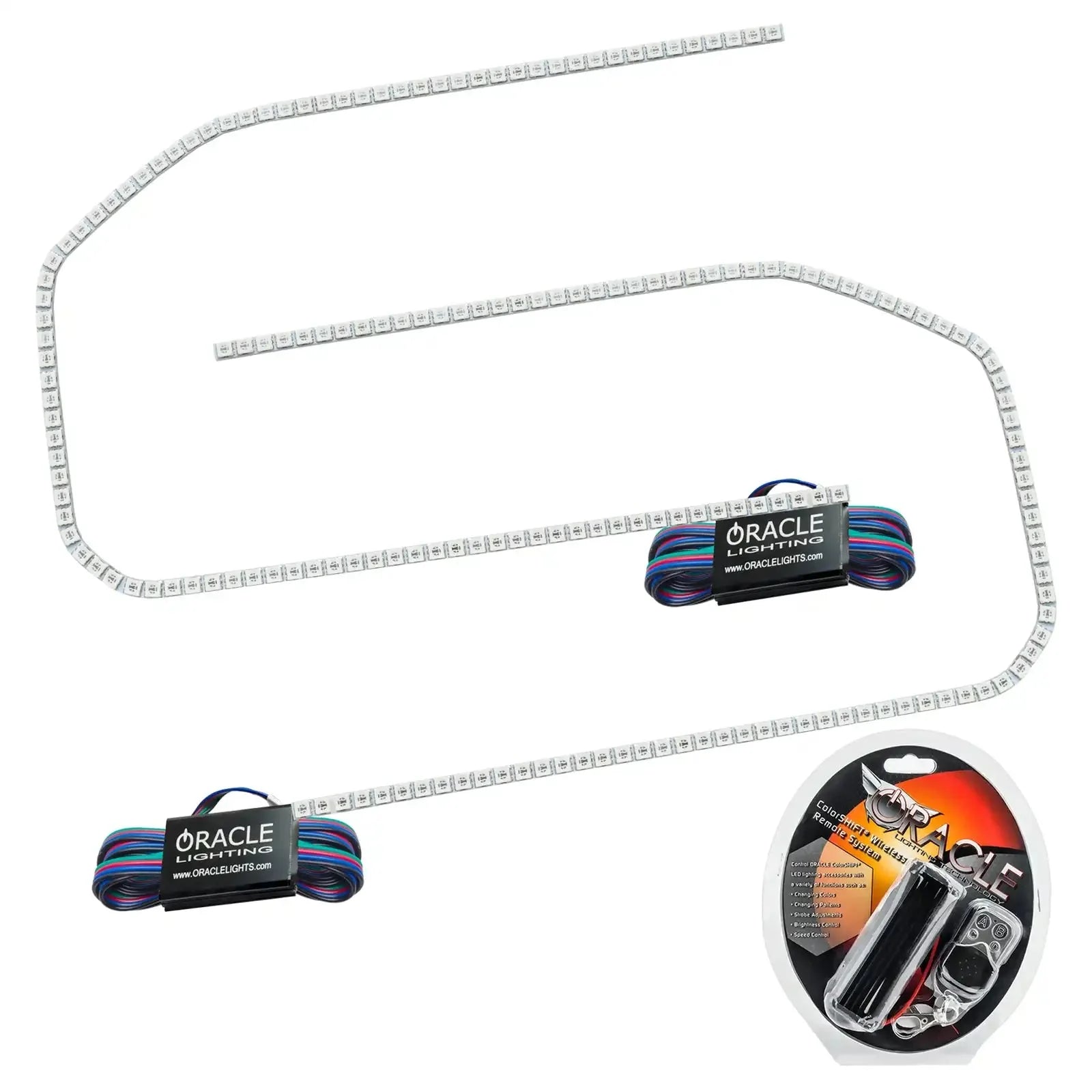 LED lighting strip kit with wiring and remote, suitable for vehicle customization