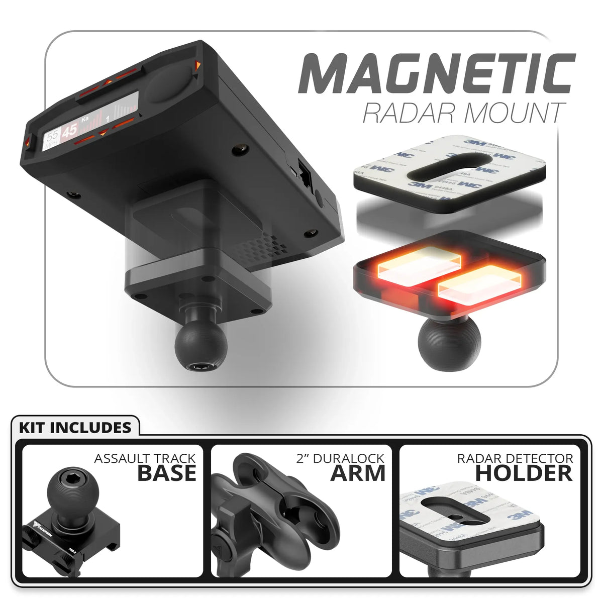 Magnetic Radar Detector Mount | TRAXX™ - Assault Track Picatinny Base ...