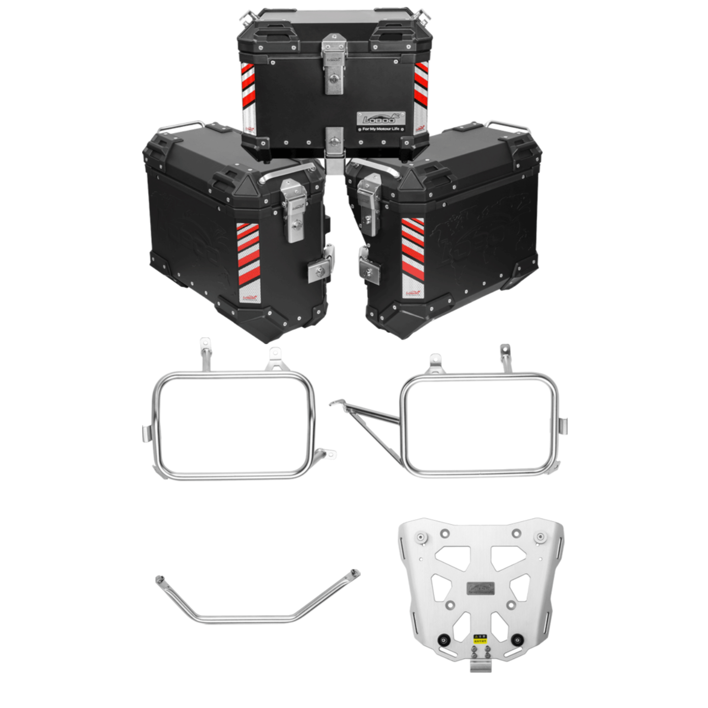 Aluminum Side Panniers, Top Case & Mounting Rack System for CFMOTO 450MT (2024-)