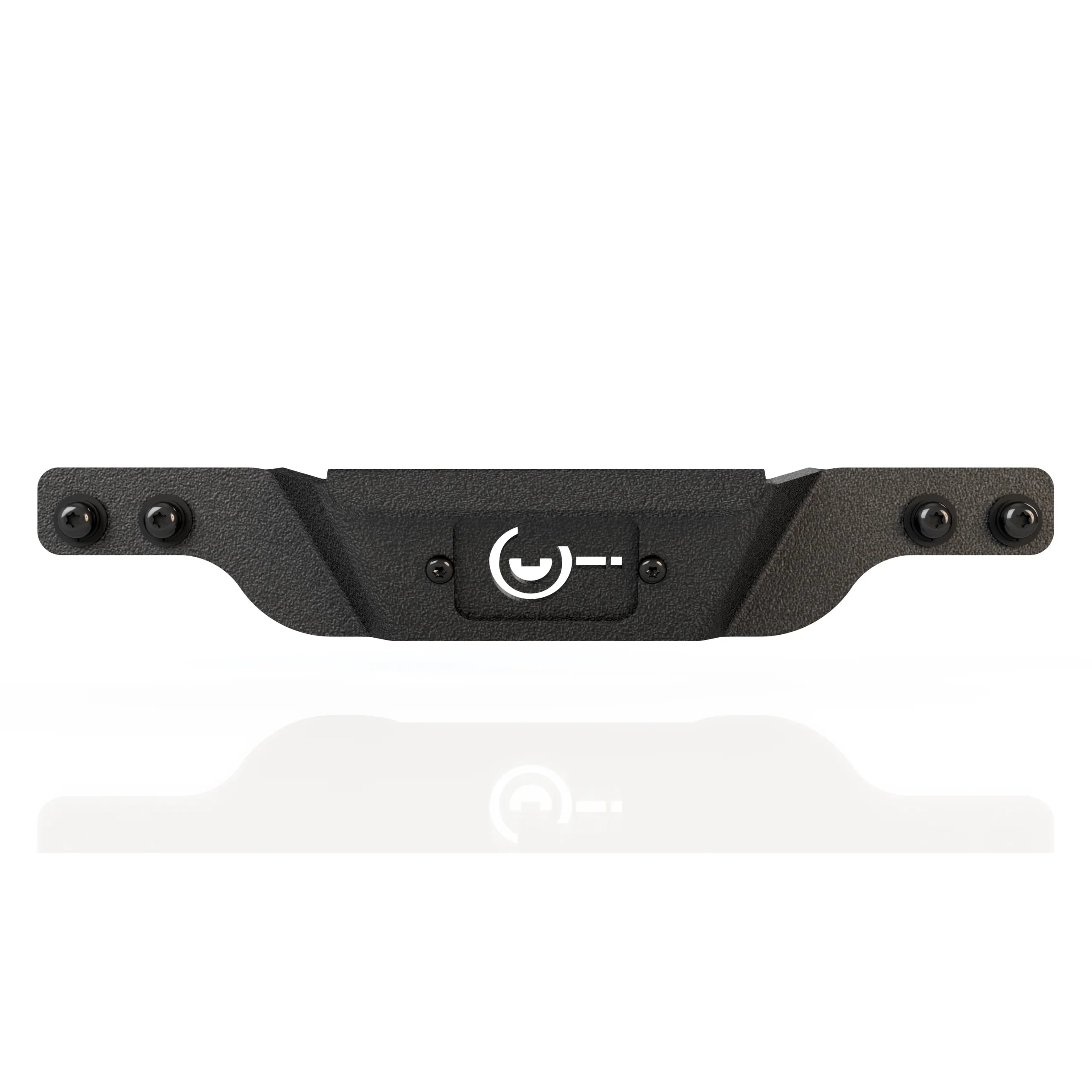 Black textured metal roof rack handle with mounting screws for overlanding vehicles
