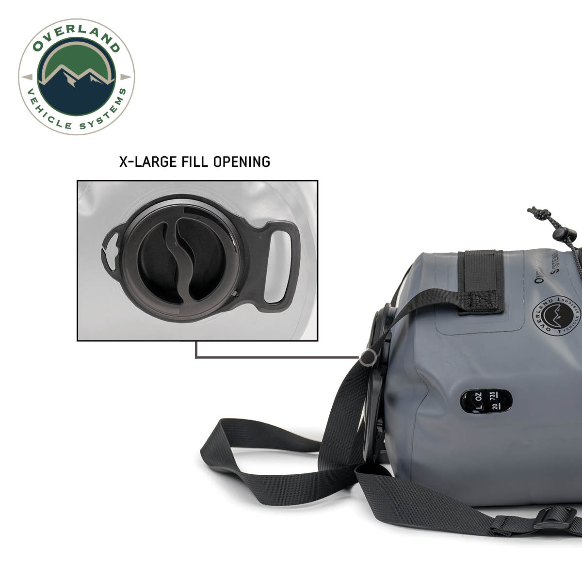 Overland Vehicle Systems 23 qt portable camp shower with foot pump and nozzle - view 7