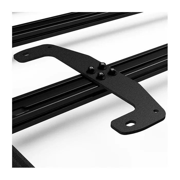 Universal roof rack mounting bracket for Maxtrax recovery boards, black steel hardware