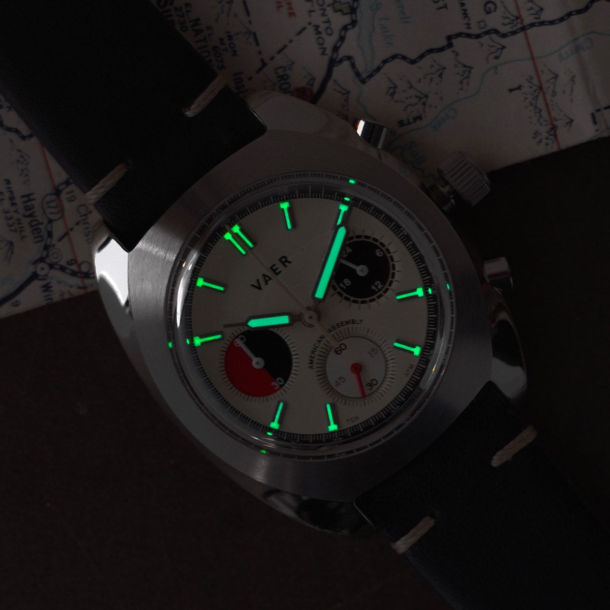VAER R1 USA Racing Chronograph Watch - Cream 42mm
