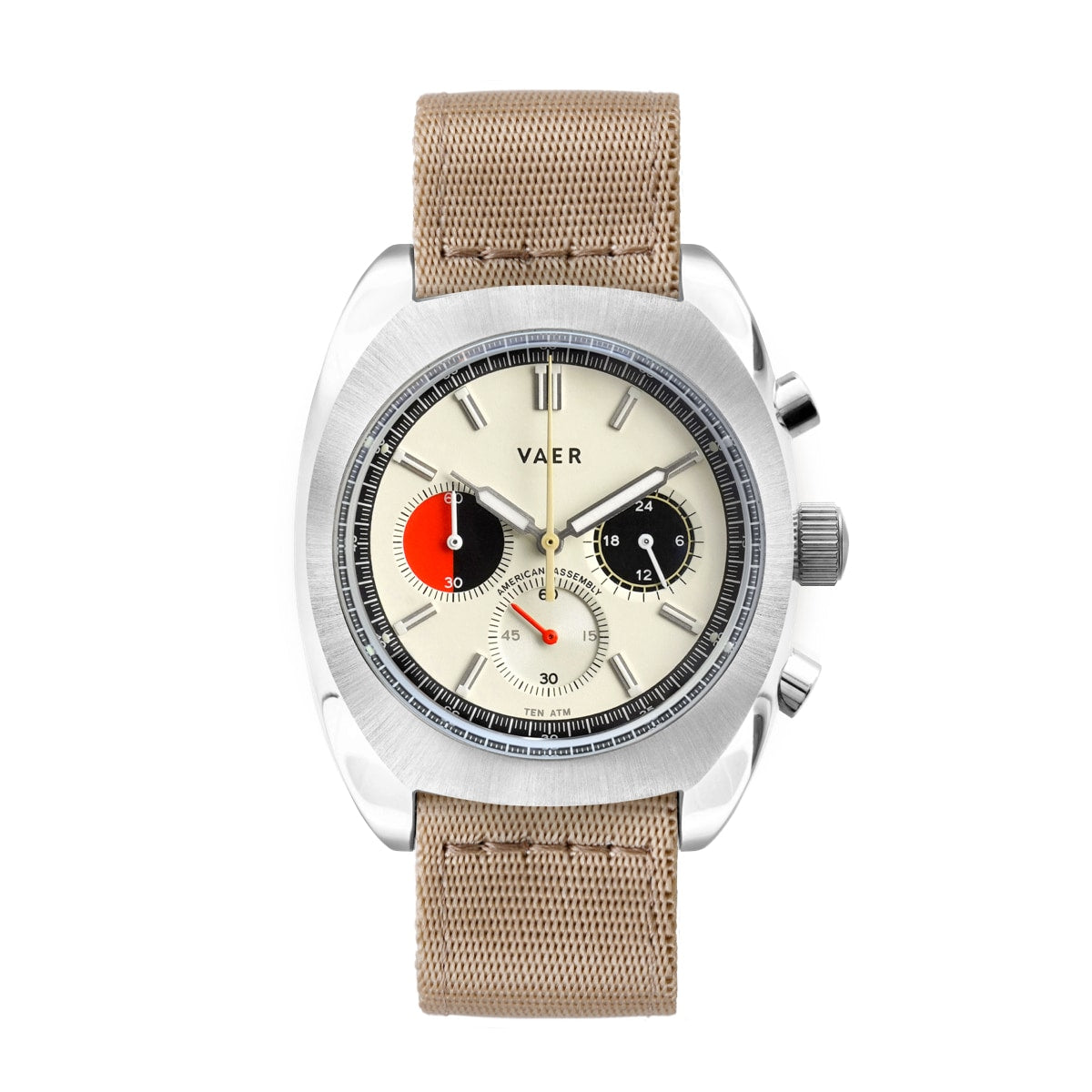 VAER R1 USA Racing Chronograph Watch - Cream 42mm