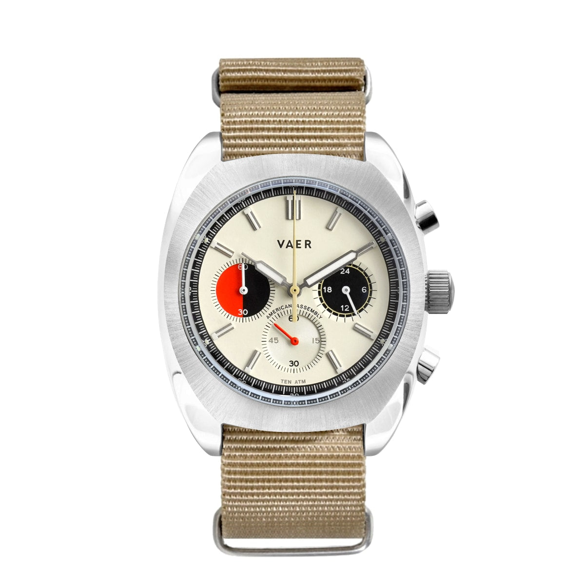 VAER R1 USA Racing Chronograph Watch - Cream 42mm