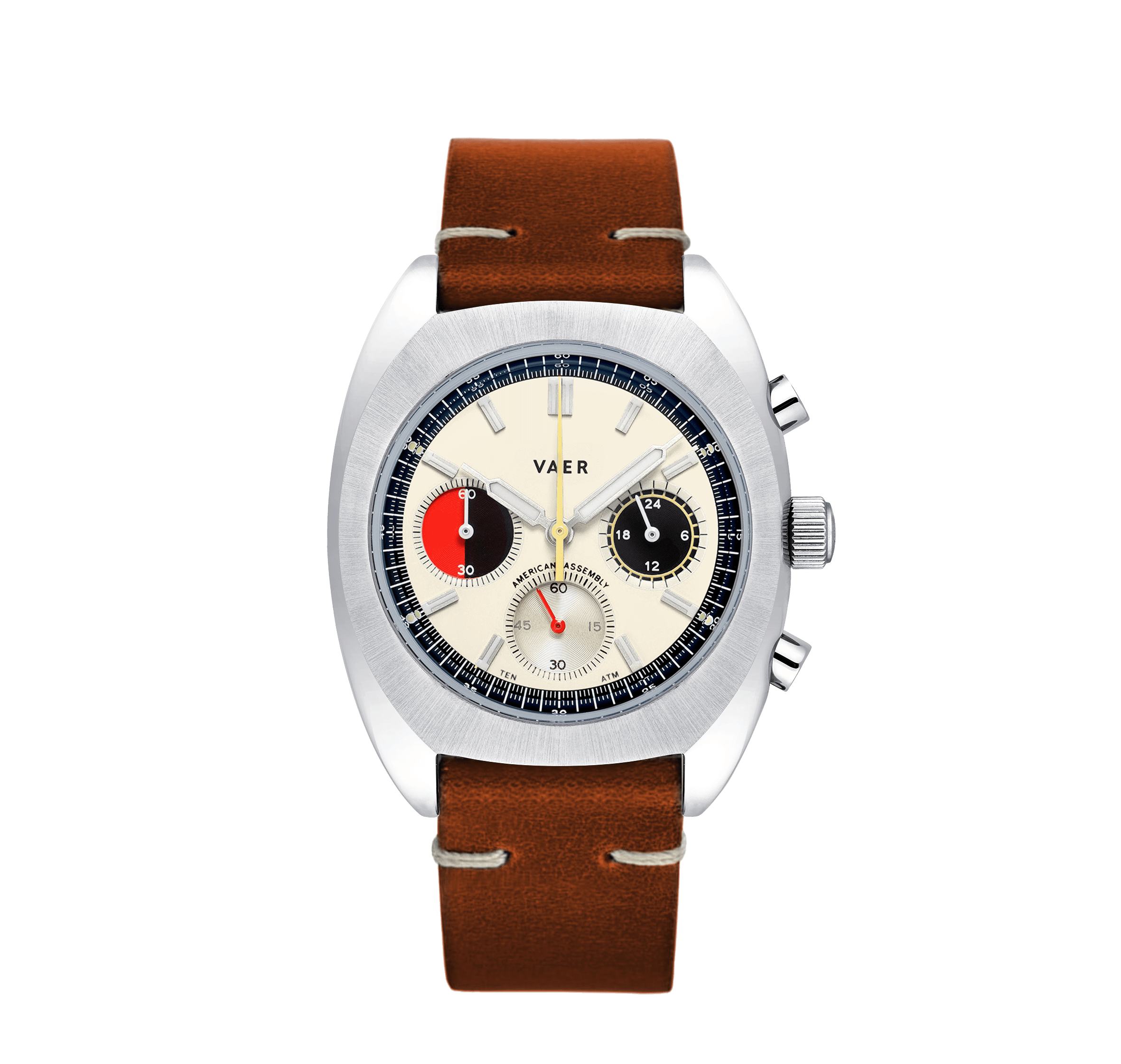VAER R1 USA Racing Chronograph Watch - Cream 38mm