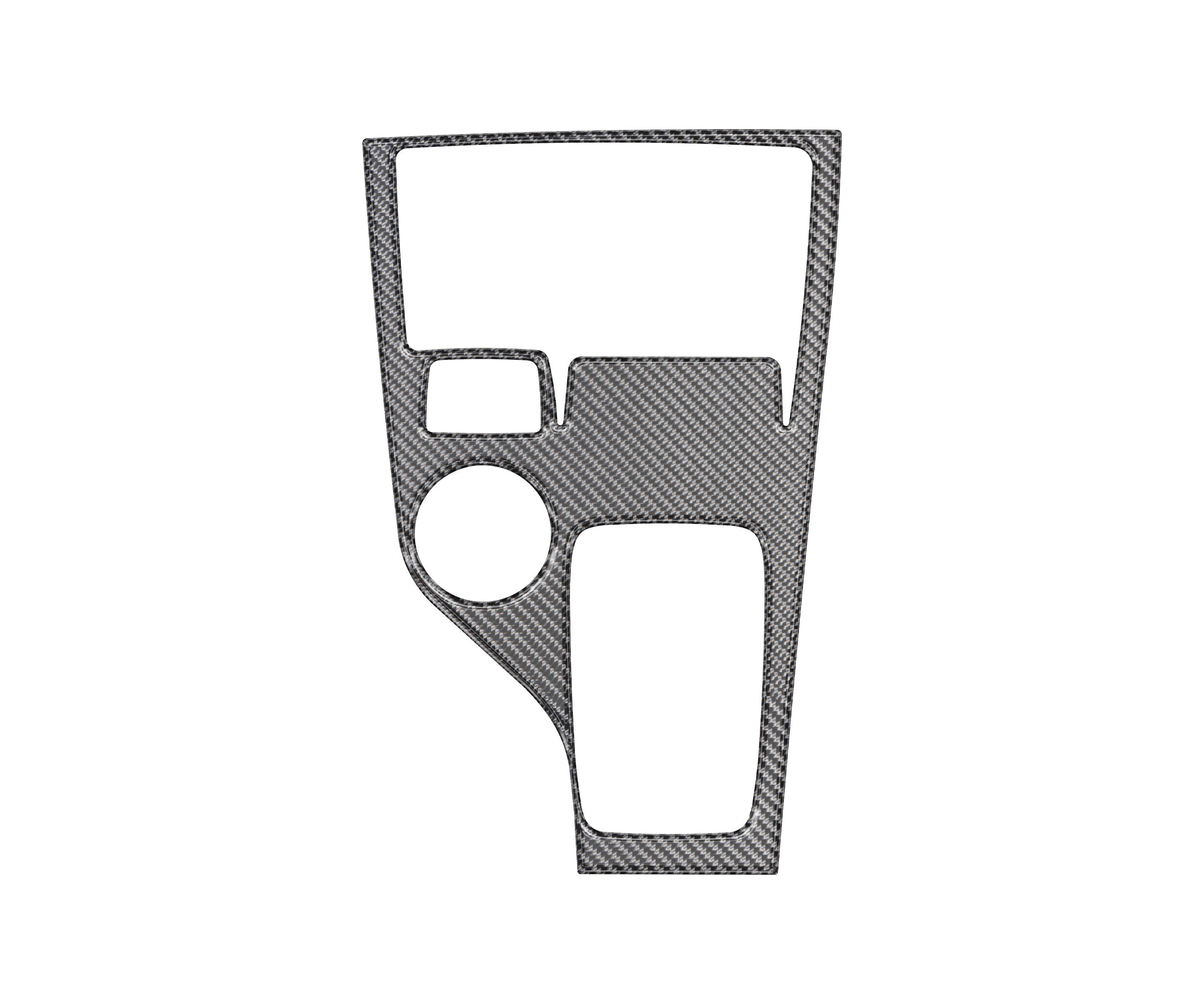 Carbon fiber center console trim for Toyota Tacoma, cutout design, automotive accessory
