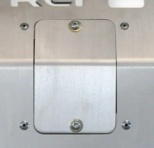 RCI aluminum bare metal oil filter access door for Toyota engine skid plate