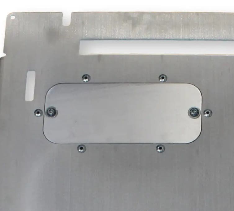 RCI aluminum oil filter access door for Ford F-150 engine skid plate