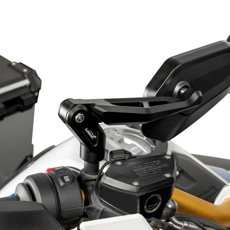 RM02 Motorcycle Rearview Mirror – 1200R Spherical Lens, CNC Aluminum, Anti-Glare & Quick-Fold Design