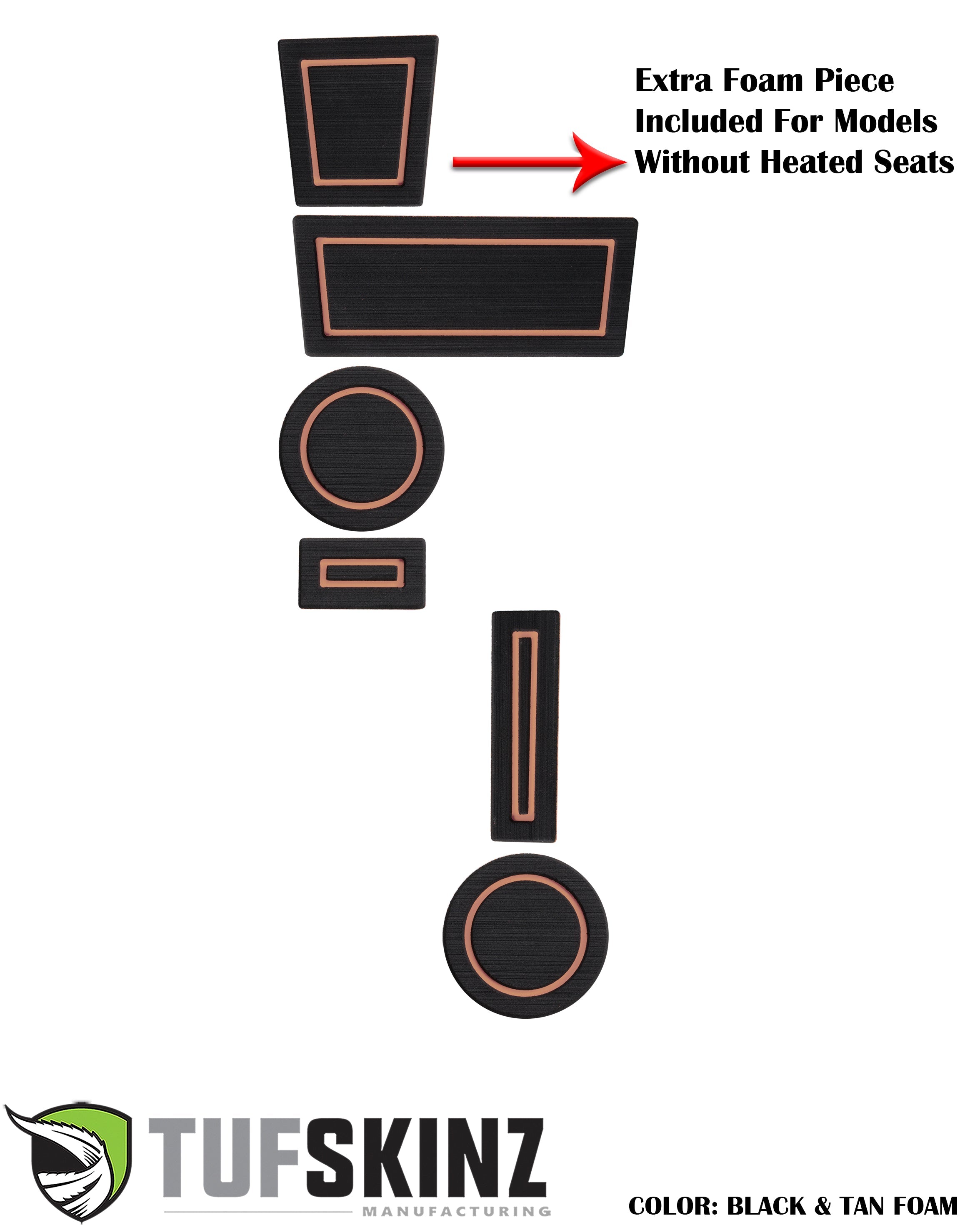 Foam Cup Holder Inserts(4WD) with Shifter Boot Inserts Fits 2010-2020 Toyota 4Runner 4-Wheel Drive with Boot Black/Tan