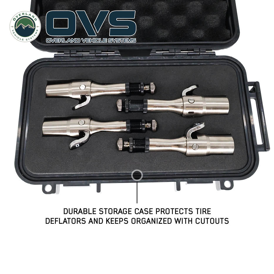 Overland Vehicle Systems Rapid Tire Deflators 4 piece adjustable kit with case - view 9